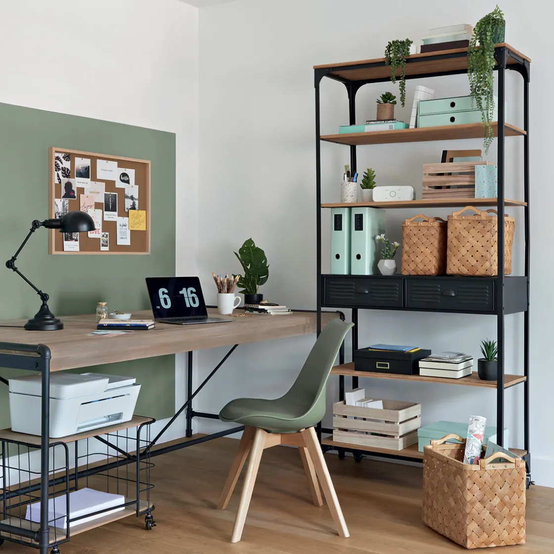 ATMOSPHERA Bibliothèque 4 étagères et 2 tiroirs "Cierna" Best