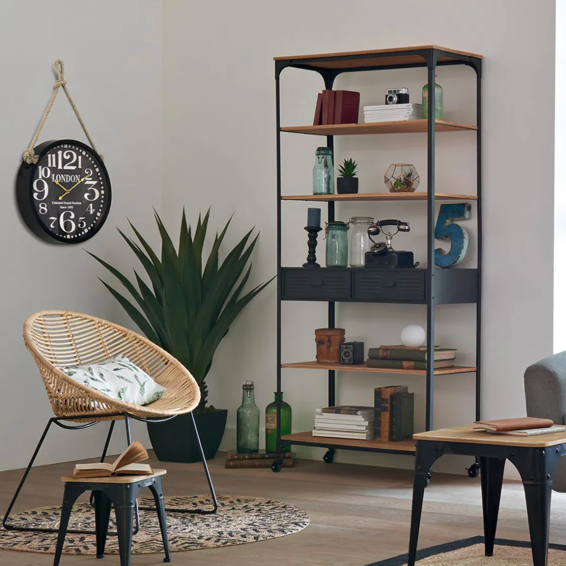 ATMOSPHERA Bibliothèque 4 étagères et 2 tiroirs "Cierna" Best