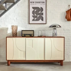 ATMOSPHERA Buffet 3 portes 6 étagères "Jilani" Discount