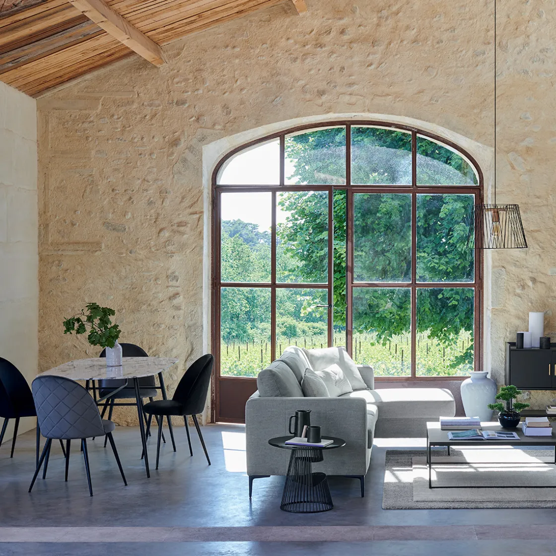 ATMOSPHERA Chaise "Slano", pieds métal noir Clearance