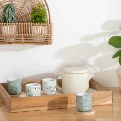 ATMOSPHERA Coffret 4 tasses "Green Harmony" New