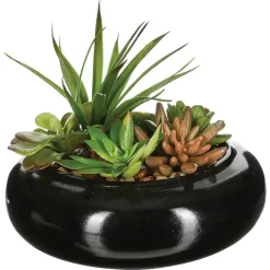 ATMOSPHERA Composition des plantes arificielles, vase en céramique, H6 cm Online