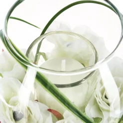 ATMOSPHERA Composition florale artificielle, bougie Discount