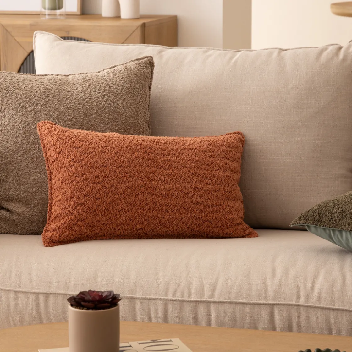 ATMOSPHERA Coussin bouclette "Soana" Hot