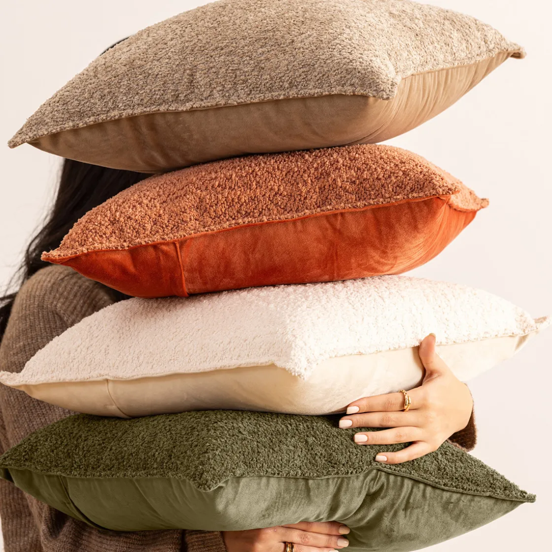 ATMOSPHERA Coussin bouclette "Soana" Hot