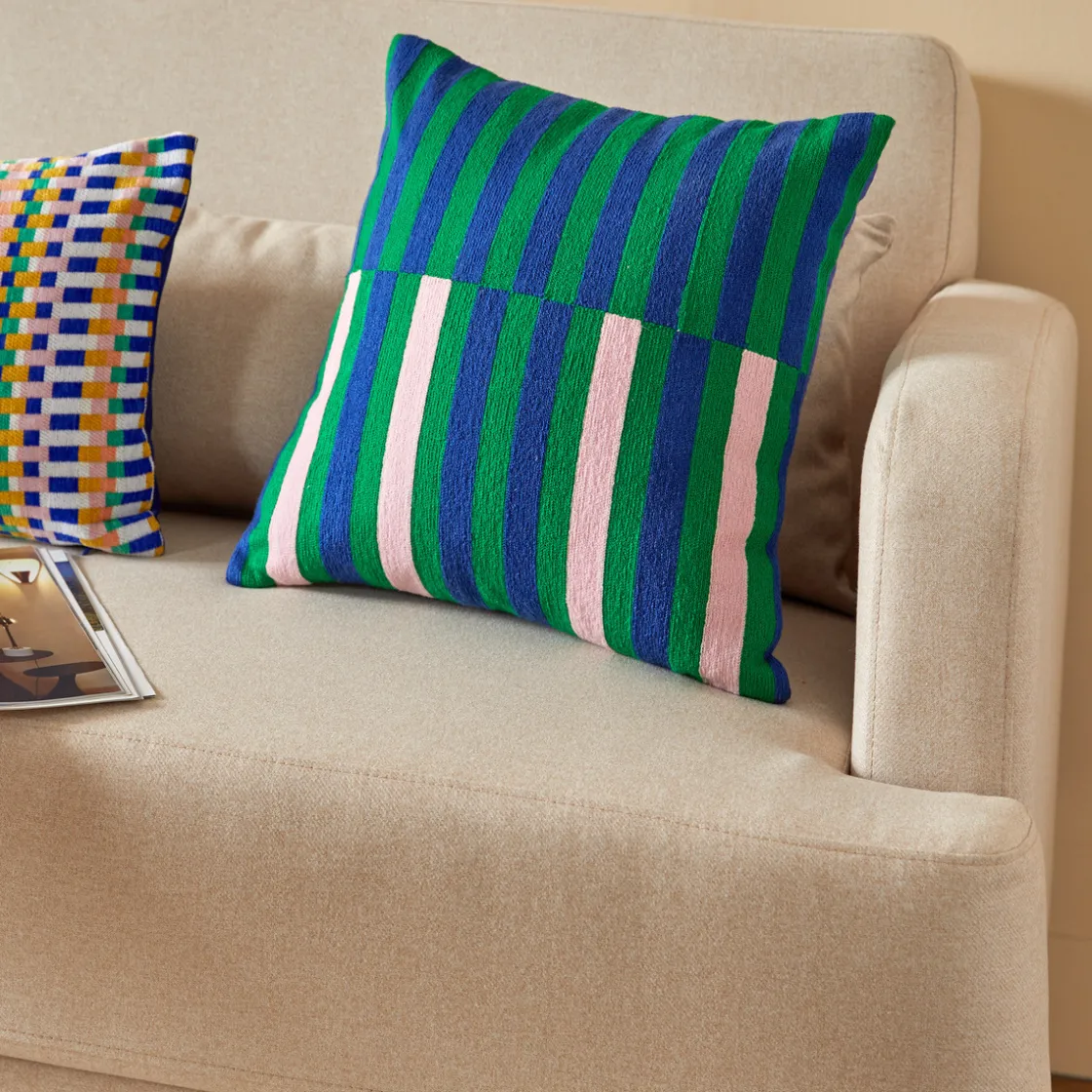 ATMOSPHERA Coussin brodé "Disso" Outlet