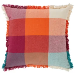 ATMOSPHERA Coussin madras à franges "Yucatan" Best