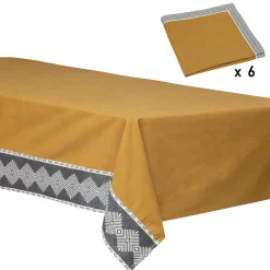 ATMOSPHERA Ensemble nappe et 6 serviettes "Inuit", coton