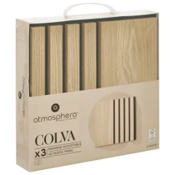 ATMOSPHERA Lot de 3 panneaux décoratifs tasseaux bois Colva Best