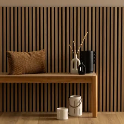 ATMOSPHERA Lot de 4 panneaux décoratifs tasseaux bois Colva Discount