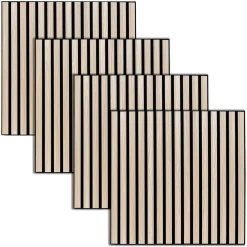 ATMOSPHERA Lot de 4 panneaux décoratifs tasseaux bois Colva New