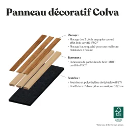 ATMOSPHERA Lot de 3 panneaux décoratifs tasseaux bois Colva New
