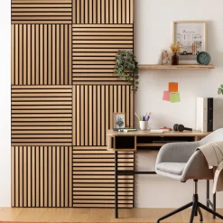 ATMOSPHERA Lot de 3 panneaux décoratifs tasseaux bois Colva Discount