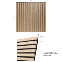ATMOSPHERA Lot de 3 panneaux décoratifs tasseaux bois Colva Discount