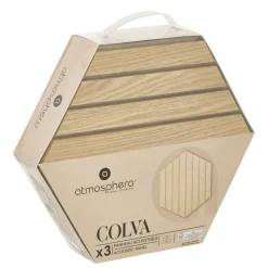 ATMOSPHERA Lot de 3 panneaux décoratifs tasseaux bois Colva Discount