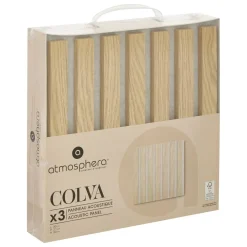 ATMOSPHERA Lot de 3 panneaux décoratifs tasseaux bois Colva Best