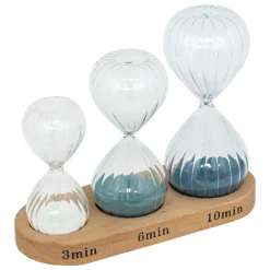 ATMOSPHERA Lot de 3 sabliers avec support bois Sale