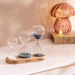 ATMOSPHERA Lot de 3 sabliers avec support bois Sale