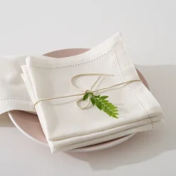 ATMOSPHERA Lot de 4 serviettes de table "Chambray" Outlet