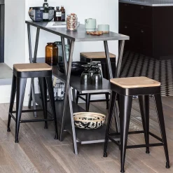 ATMOSPHERA Lot de 2 tabourets de bar 