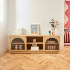 ATMOSPHERA Meuble TV 2 portes 3 étagères "Lousada" Hot