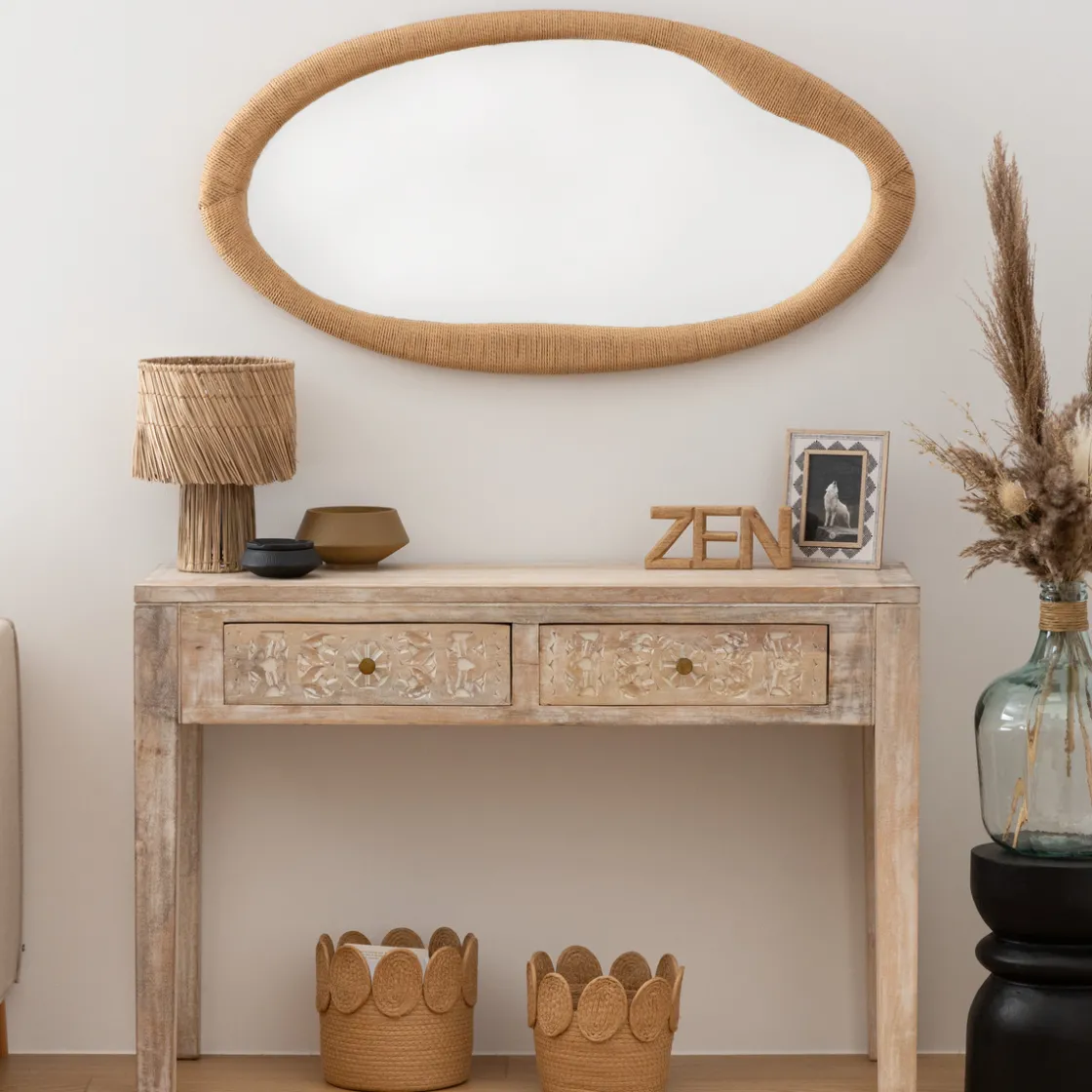 ATMOSPHERA Miroir corde organique "Laia" Sale