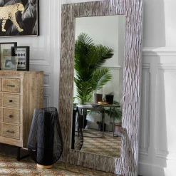 ATMOSPHERA Miroir en bois à relief 