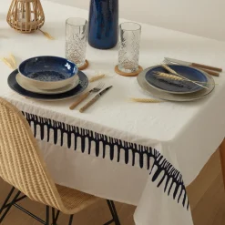 ATMOSPHERA Nappe broderie "Lizandro", coton et lin Sale