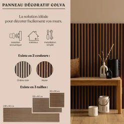ATMOSPHERA Panneau décoratif tasseaux bois Colva Discount