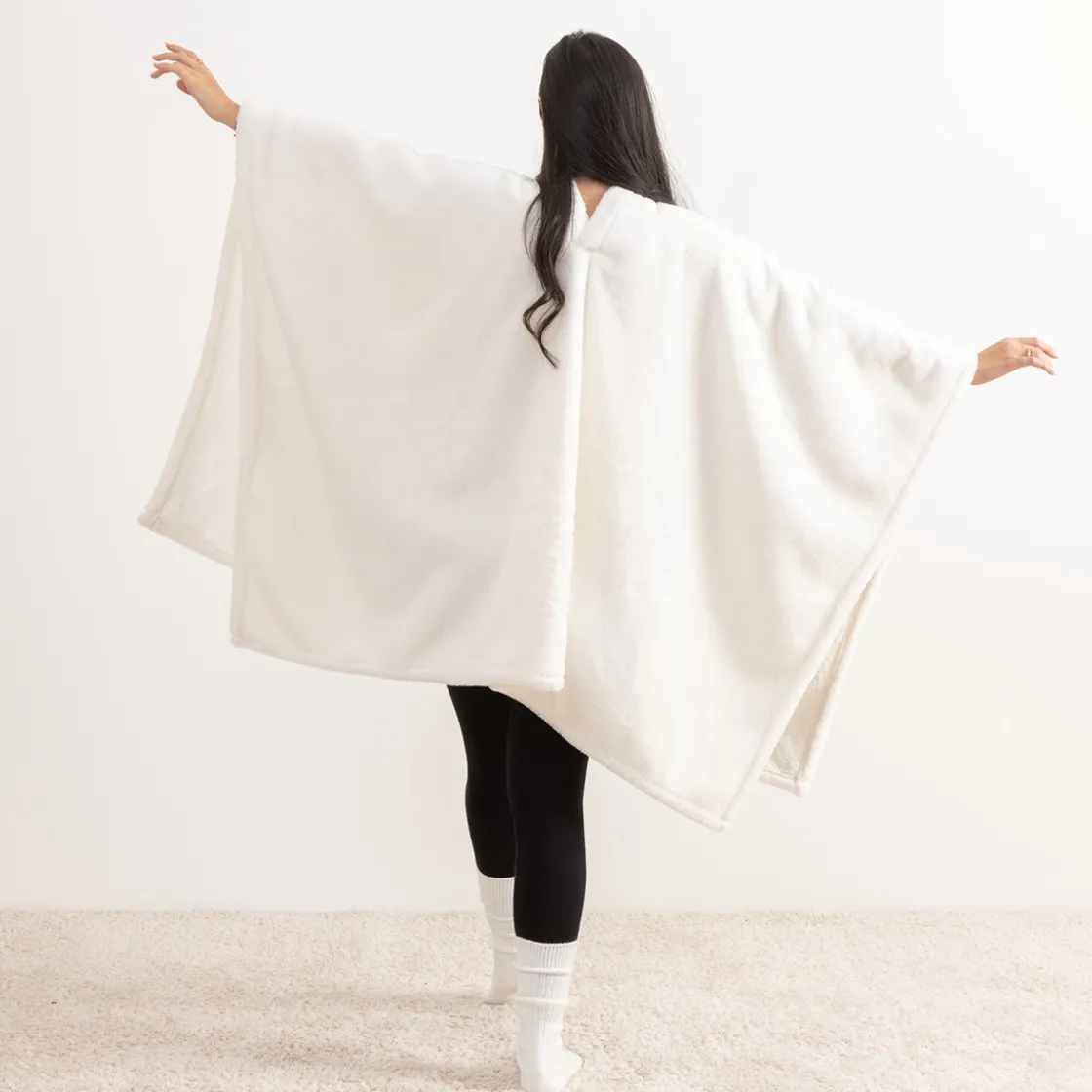 ATMOSPHERA Plaid à manches fourrure "Aksel" Clearance