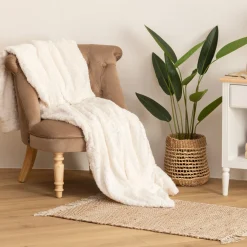 ATMOSPHERA Plaid "Bouclette" fausse fourrure