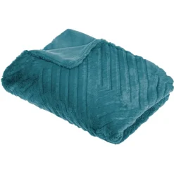 ATMOSPHERA Plaid "3D Géo" fausse fourrure Discount