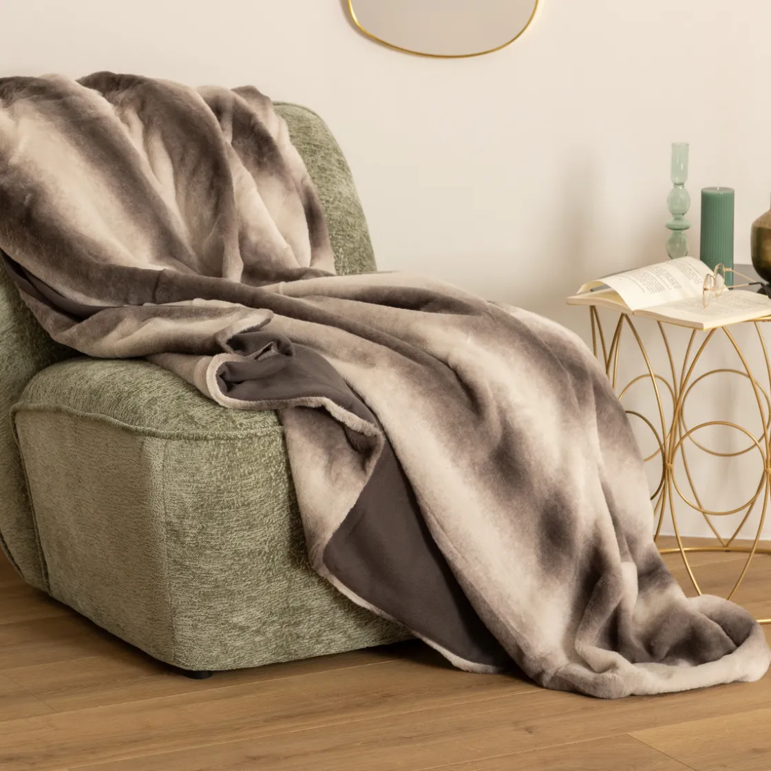 ATMOSPHERA Plaid "Grizzli" fausse fourrure Best