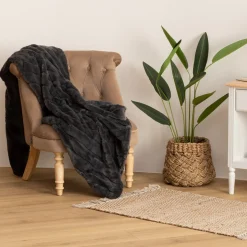 ATMOSPHERA Plaid "Manoir" fausse fourrure Outlet