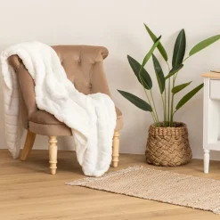 ATMOSPHERA Plaid "Manoir" fausse fourrure Clearance