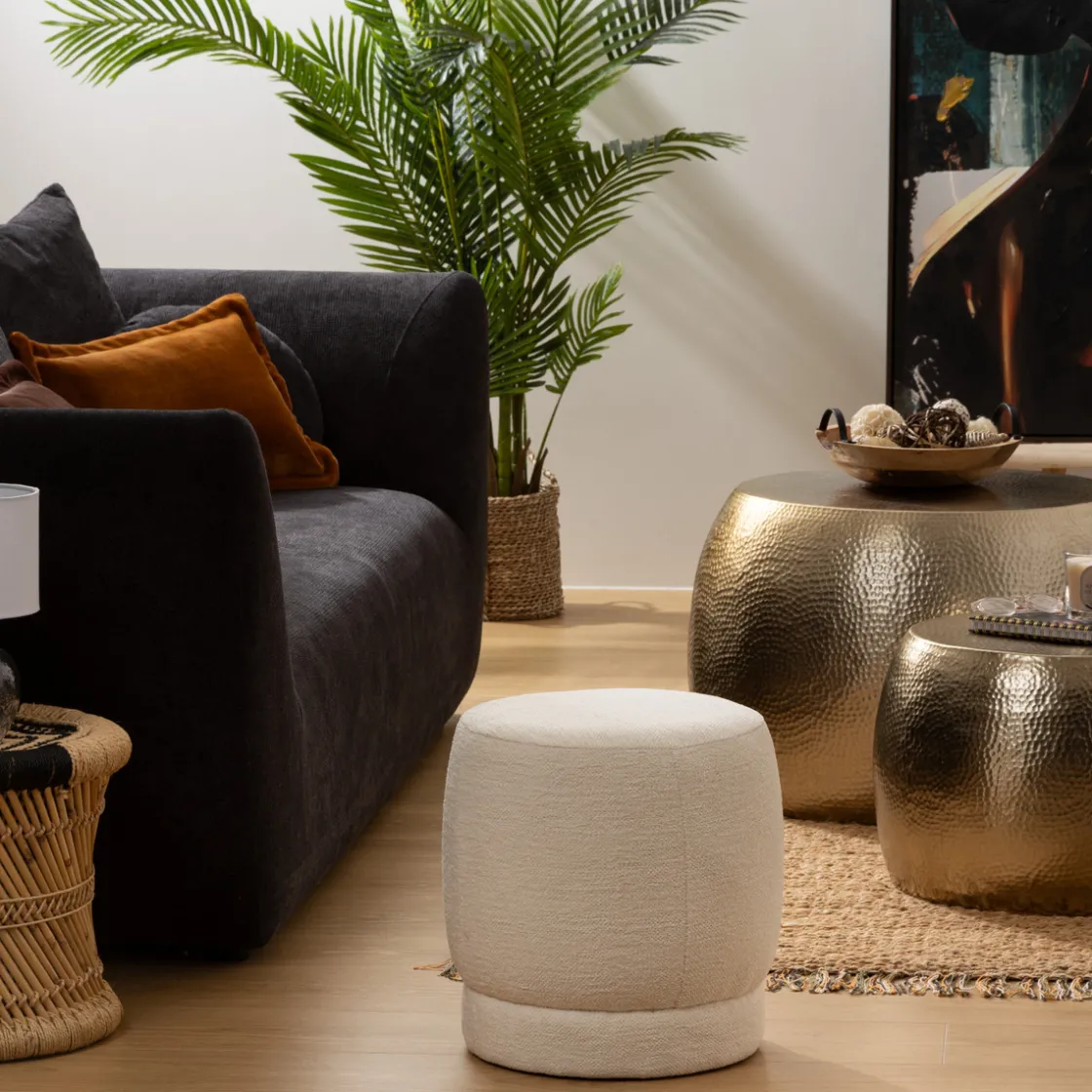 ATMOSPHERA Pouf bouclette "Amea"