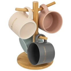 ATMOSPHERA Rack 4 mugs "Belle journée" New