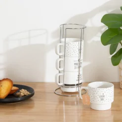 ATMOSPHERA Rack 4 mugs "Happy"