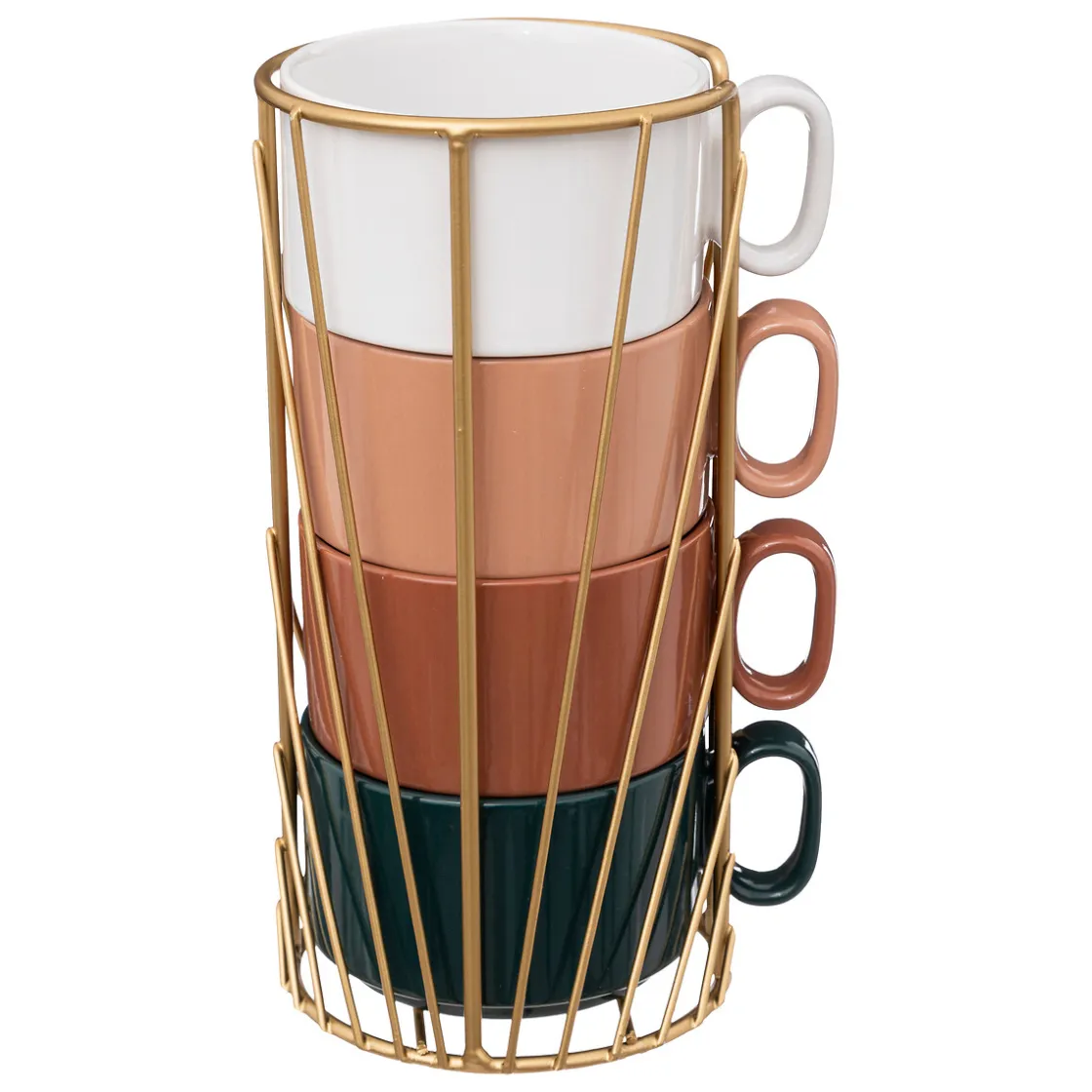 ATMOSPHERA Rack 4 mugs "Le Collectionneur" New