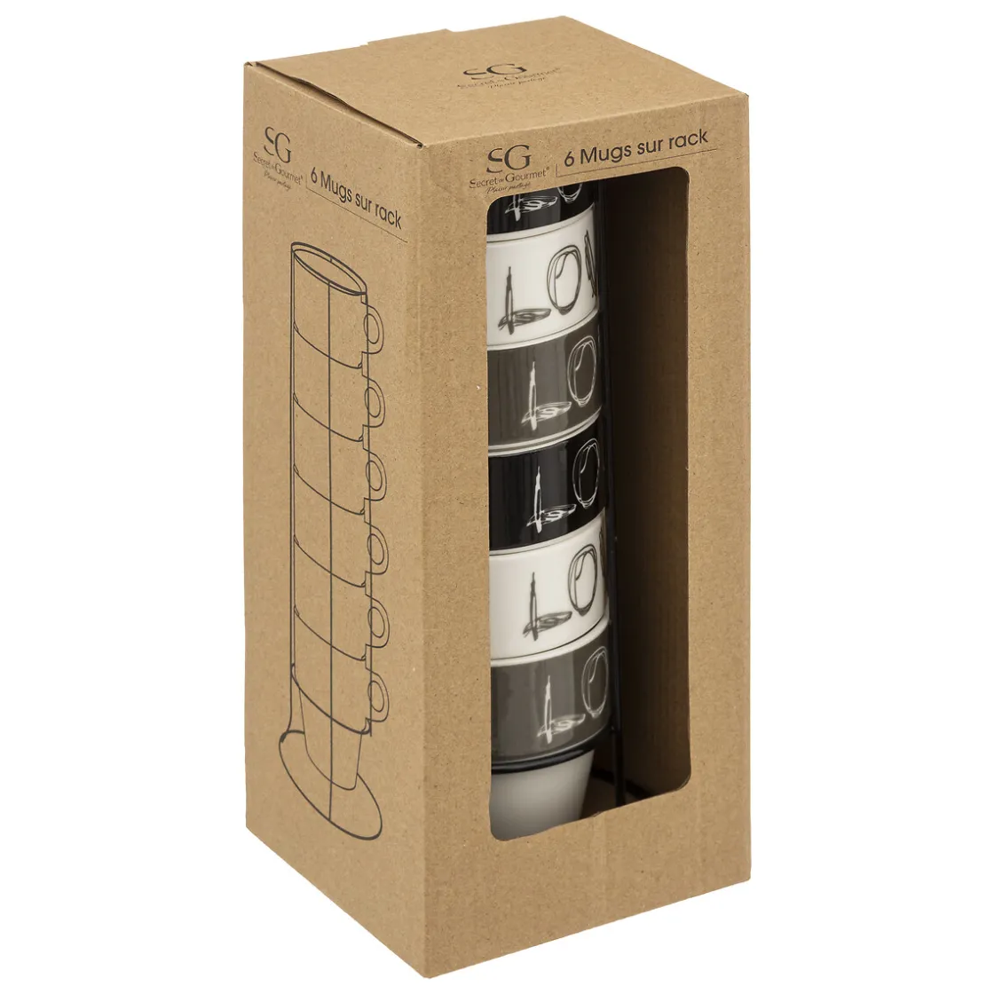 ATMOSPHERA Rack 6 mugs "Love" Hot