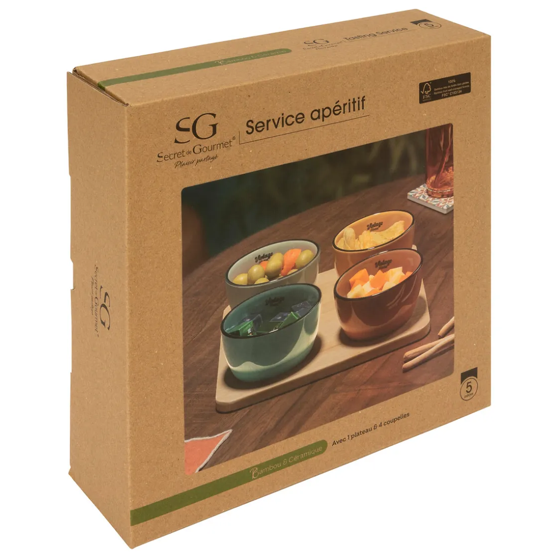 ATMOSPHERA Service apéritif 5 pièces "Be Vintage" Hot