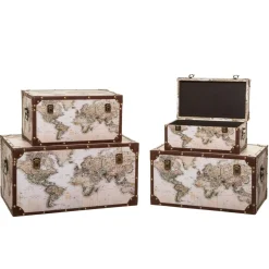 ATMOSPHERA Set de 4 malles "Map Monde" New