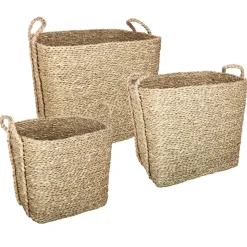 ATMOSPHERA Set de 3 paniers à anses rectangulaires Outlet