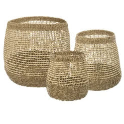 ATMOSPHERA Set de 3 paniers ronds ajourés