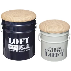 ATMOSPHERA Set de 2 poufs bidons "Alfred" Hot