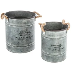 ATMOSPHERA Set de 2 seaux métal Clearance