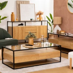 ATMOSPHERA Table basse 2 tiroirs "Aldea"