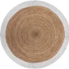 ATMOSPHERA Tapis en jute bord blanc Clearance