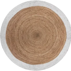 ATMOSPHERA Tapis en jute bord blanc Clearance