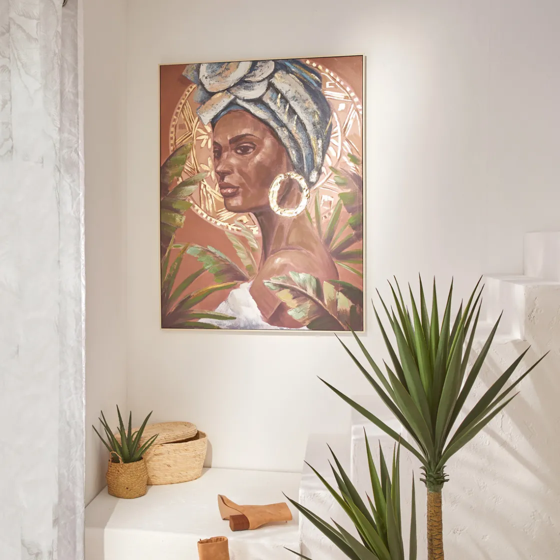 ATMOSPHERA Toile peinte encadrée "Macarena" Clearance